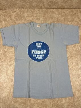 Vtg Star Wars "May The Force Be With You" T-Shirt 1977 Size L Sportswear Tag